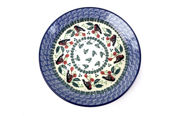 086 Bunzlau Ontbijtbordje 1257X Red Bird  086 Ontbijtborden